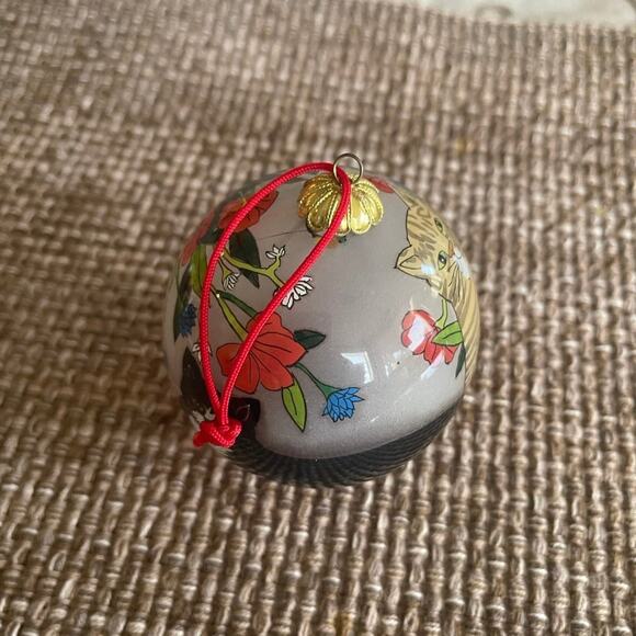 Blown glass Cat Christmas Ornament handpainted reverse art - Picture 10 of 10